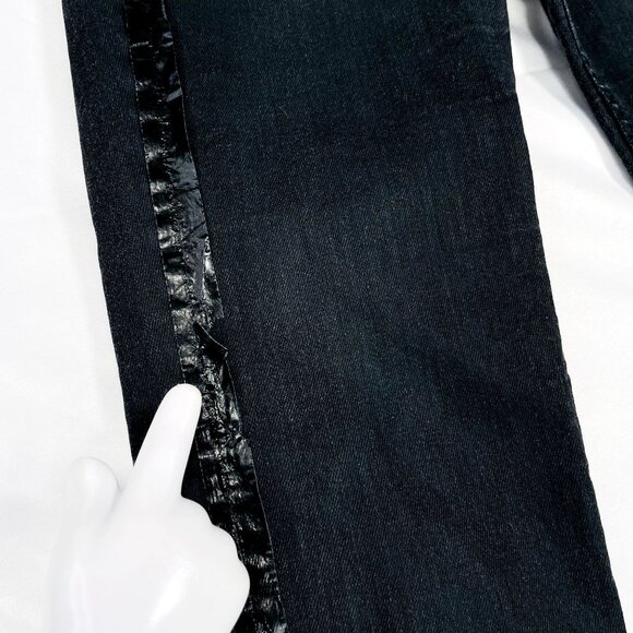 Rag & Bone Jeans - Intermix - Black Tuxedo Stripe Jean Leggings 24" / 24 + 25" - Picture 9 of 11